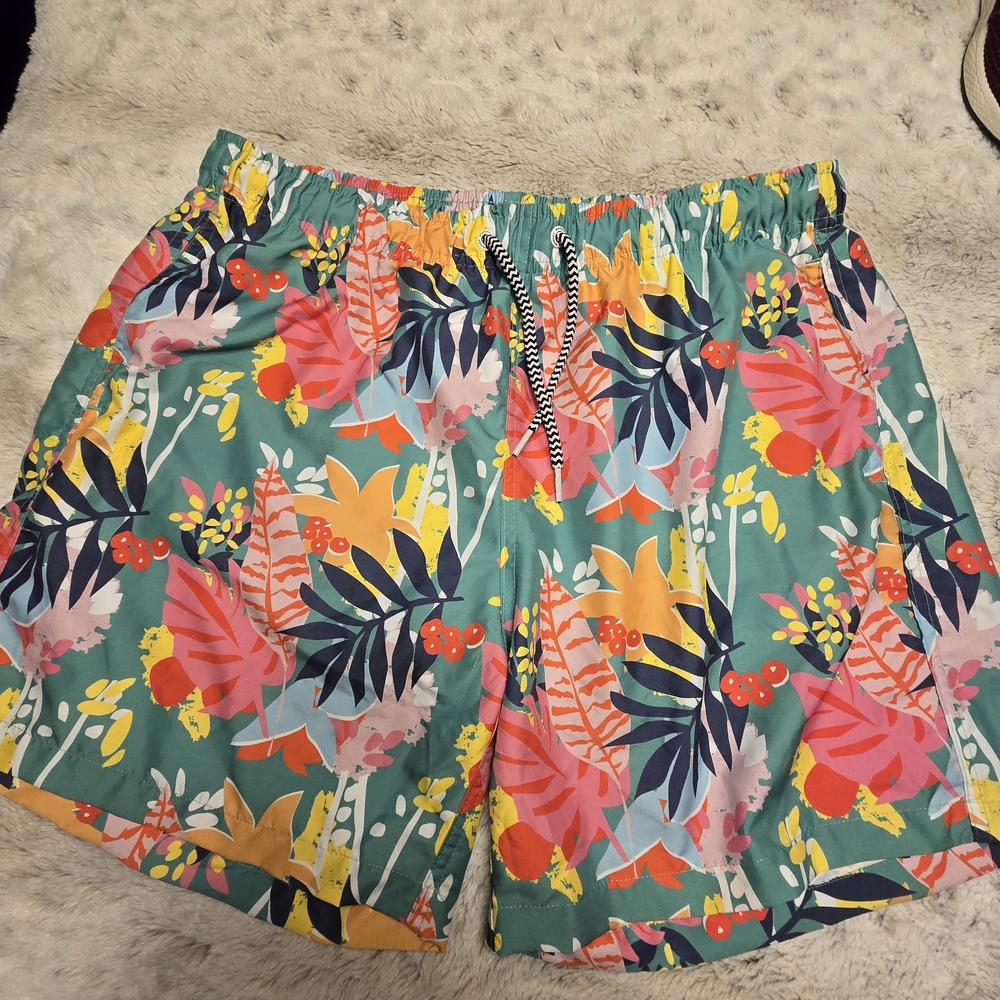 Boardies Apparel Men's XL Swim Shorts Floral Tropical Drawstring Pockets